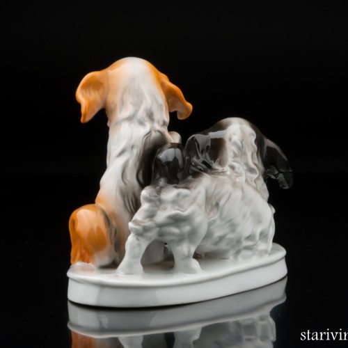 Пекинесы, играющие с мячом, Carl Scheidig, Германия, 1906-35 гг