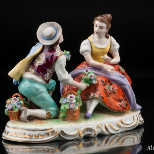 Пара с цветами, Sitzendorf, Германия, сер. 20 в