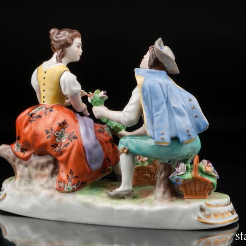 Пара с цветами, Sitzendorf, Германия, сер. 20 в