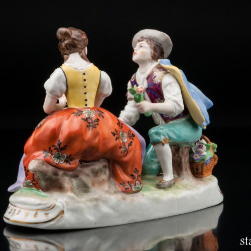 Пара с цветами, Sitzendorf, Германия, сер. 20 в