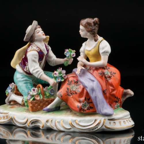 Пара с цветами, Sitzendorf, Германия, сер. 20 в