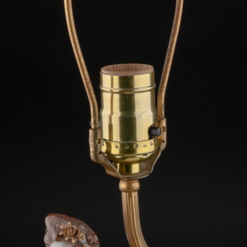 Лампа, дама в розовом, кружевная, Muller & Co, Германия, до 1927 г