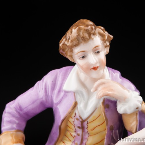 Пара, дама гадает кавалеру на картах, E. A. Muller, Германия, до 1927 г