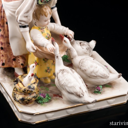 Кормление гусей, Дрезден, Германия, нач. 20 в