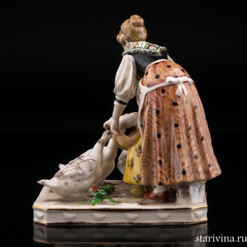 Кормление гусей, Дрезден, Германия, нач. 20 в