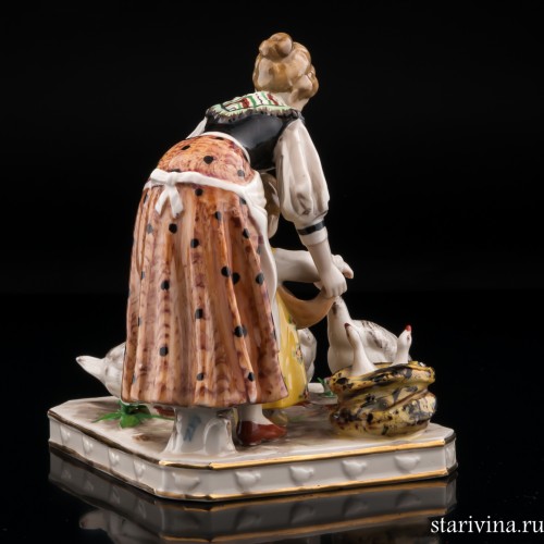 Кормление гусей, Дрезден, Германия, нач. 20 в