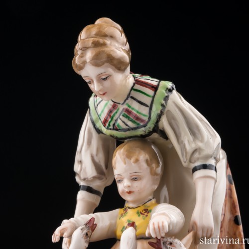 Кормление гусей, Дрезден, Германия, нач. 20 в