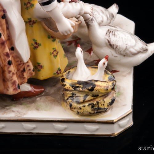 Кормление гусей, Дрезден, Германия, нач. 20 в