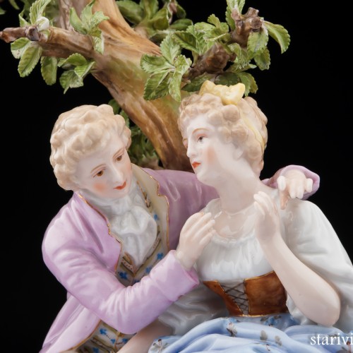 Пара, романтическое свидание под деревом, Германия, кон. 19 в