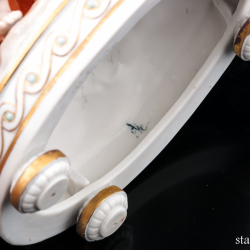 Плетение венков, девушка с амуром, Karl Ens, Германия, кон. 19 в