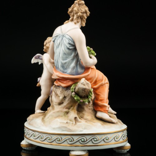 Плетение венков, девушка с амуром, Karl Ens, Германия, кон. 19 в