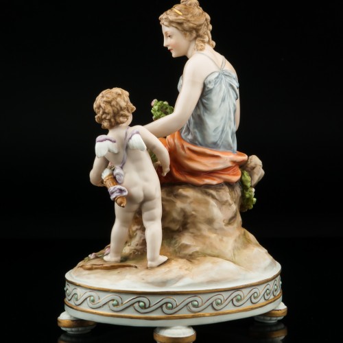 Плетение венков, девушка с амуром, Karl Ens, Германия, кон. 19 в