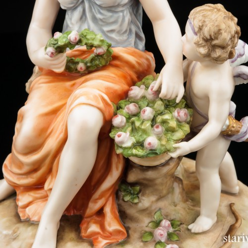 Плетение венков, девушка с амуром, Karl Ens, Германия, кон. 19 в