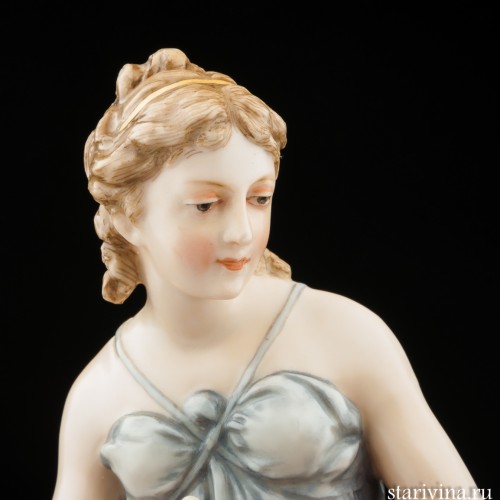 Плетение венков, девушка с амуром, Karl Ens, Германия, кон. 19 в