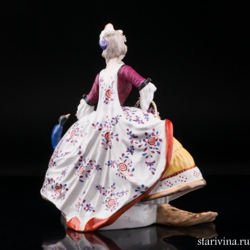 Дама с павлином, Karl Ens, Германия, нач. 20 в