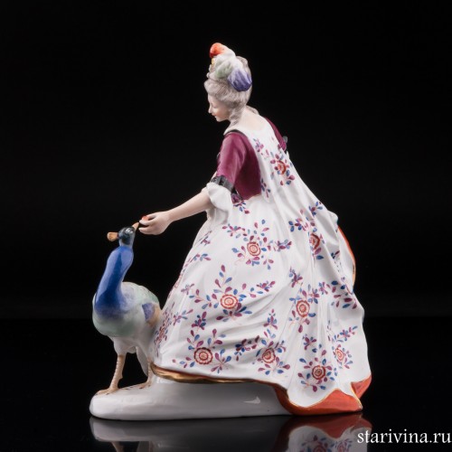 Дама с павлином, Karl Ens, Германия, нач. 20 в