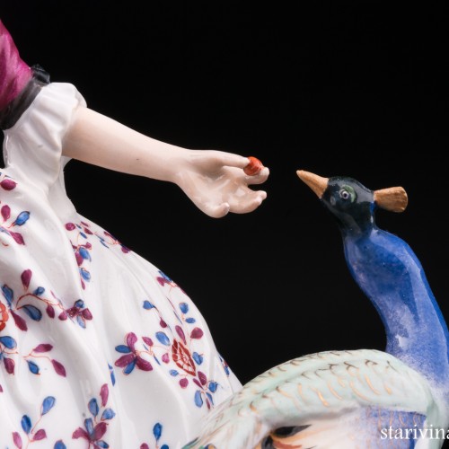 Дама с павлином, Karl Ens, Германия, нач. 20 в