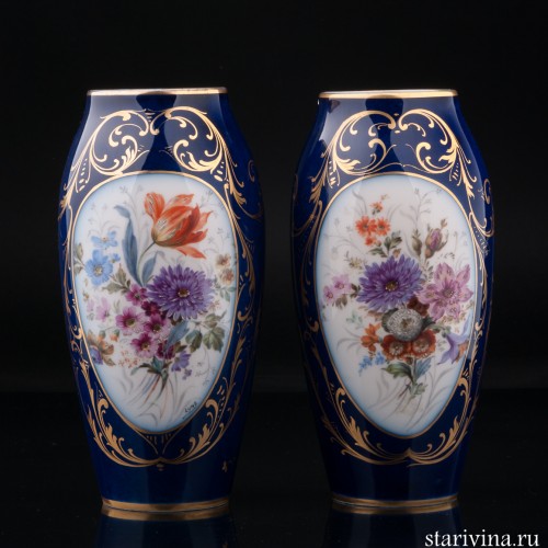 Парные декоративные вазы, Limoges, Франция