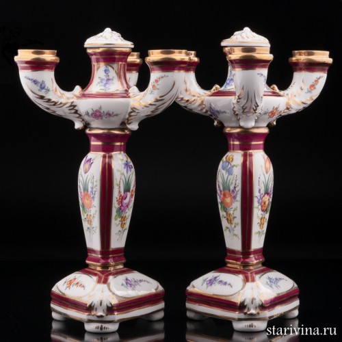 Два подсвечника-канделябра, Франция, 19 в