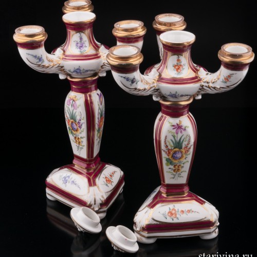 Два подсвечника-канделябра, Франция, 19 в