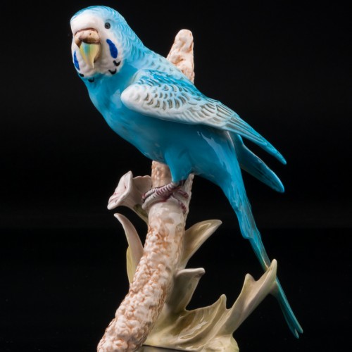 Волнистый попугай на ветке, Goebel, Германия, 1973 г