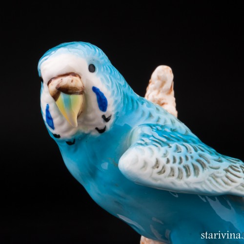 Волнистый попугай на ветке, Goebel, Германия, 1973 г