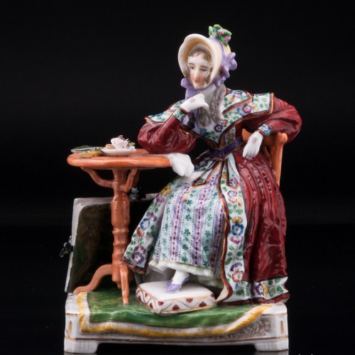 Мечтающая девушка у столика, Dressel, Kister & Co, Германия, 1907-20 гг