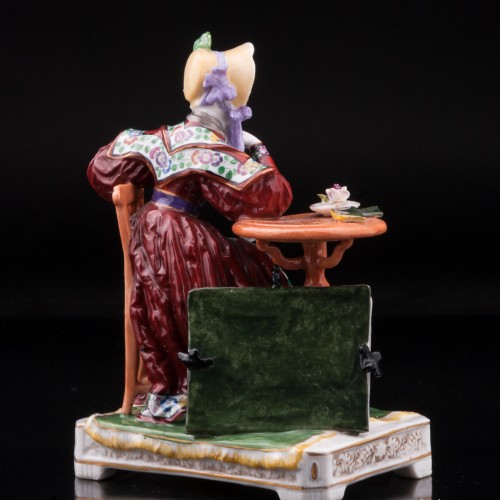 Мечтающая девушка у столика, Dressel, Kister & Co, Германия, 1907-20 гг