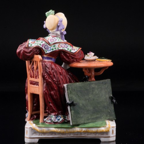 Мечтающая девушка у столика, Dressel, Kister & Co, Германия, 1907-20 гг