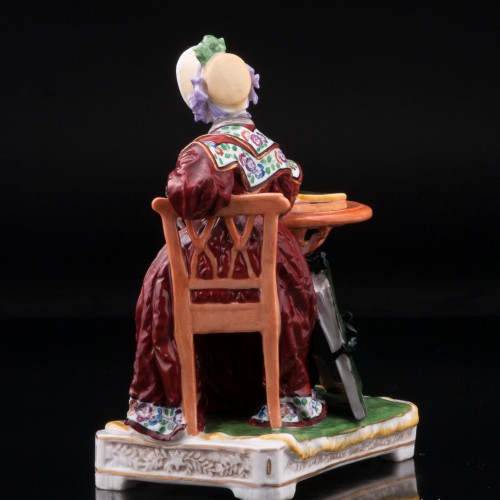 Мечтающая девушка у столика, Dressel, Kister & Co, Германия, 1907-20 гг