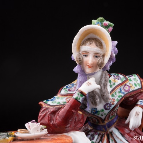 Мечтающая девушка у столика, Dressel, Kister & Co, Германия, 1907-20 гг