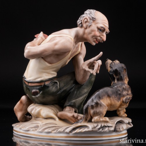 Мужчина с собачкой, Дрезден, Германия