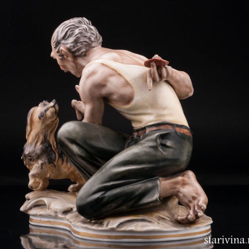 Мужчина с собачкой, Дрезден, Германия