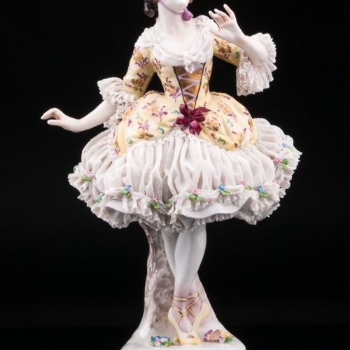 Дама в розовой шляпке, кружевная, Volkstedt, Германия, до 1935 г