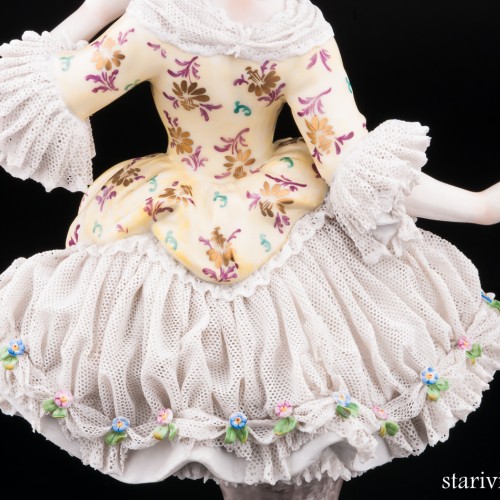 Дама в розовой шляпке, кружевная, Volkstedt, Германия, до 1935 г