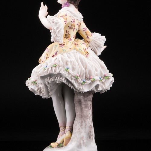 Дама в розовой шляпке, кружевная, Volkstedt, Германия, до 1935 г