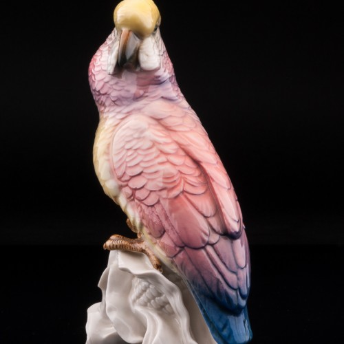 Розовый попугай какаду на кукурузном початке, Karl Ens, Германия, 1920-30 гг