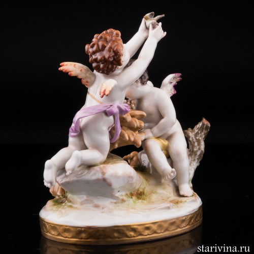 Осень (ангелочки с птичкой и снопом), Volkstedt, Германия, до 1935 г