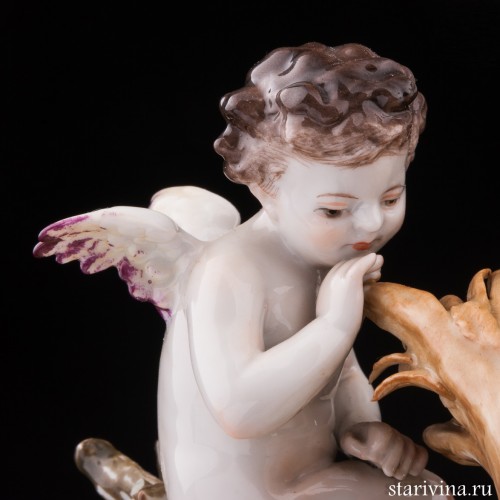 Осень (ангелочки с птичкой и снопом), Volkstedt, Германия, до 1935 г