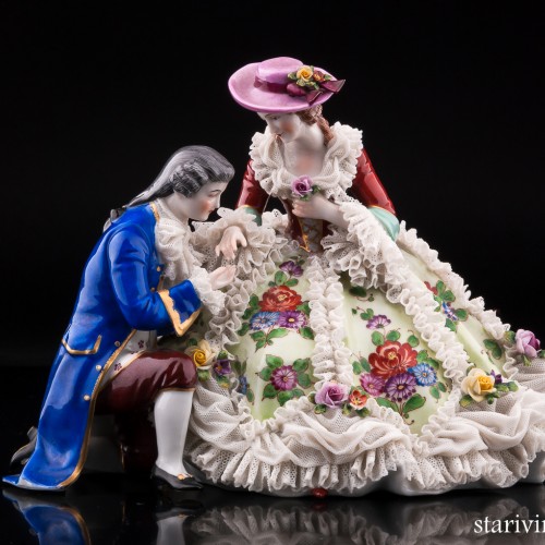 Романтическая пара, кружевная, Muller & Co, Германия, нач. 20 в