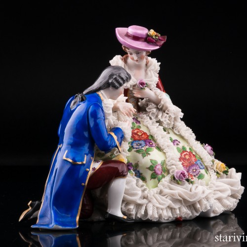 Романтическая пара, кружевная, Muller & Co, Германия, нач. 20 в