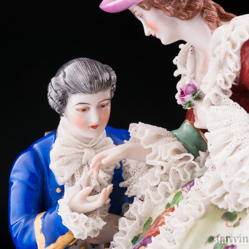 Романтическая пара, кружевная, Muller & Co, Германия, нач. 20 в