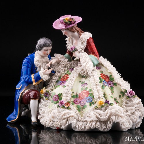 Романтическая пара, кружевная, Muller & Co, Германия, нач. 20 в