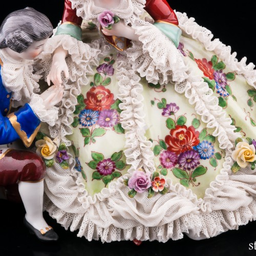 Романтическая пара, кружевная, Muller & Co, Германия, нач. 20 в