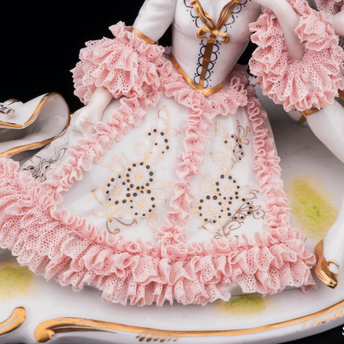 Вечерний романс (пара с лютней), кружевная, Германия, 1920-30 гг