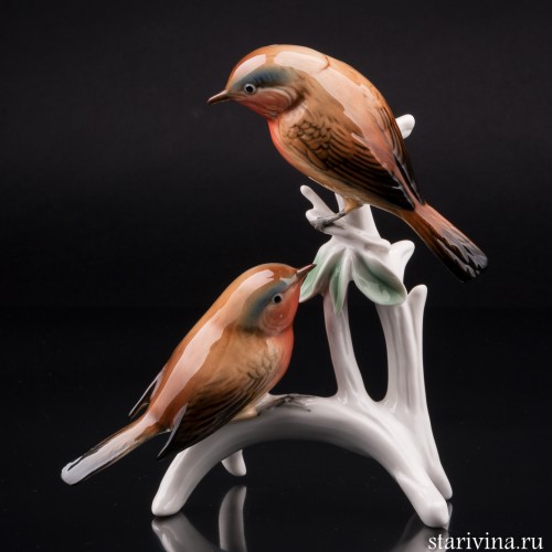 Две малиновки на ветке, Karl Ens, Германия