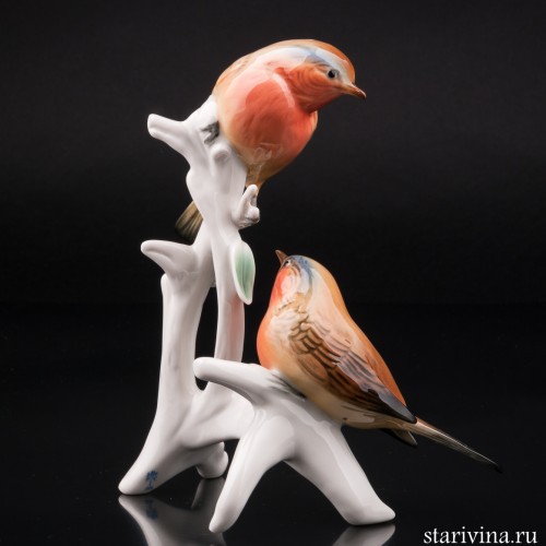 Две малиновки на ветке, Karl Ens, Германия