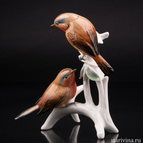 Две малиновки на ветке, Karl Ens, Германия