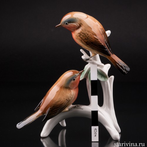 Две малиновки на ветке, Karl Ens, Германия