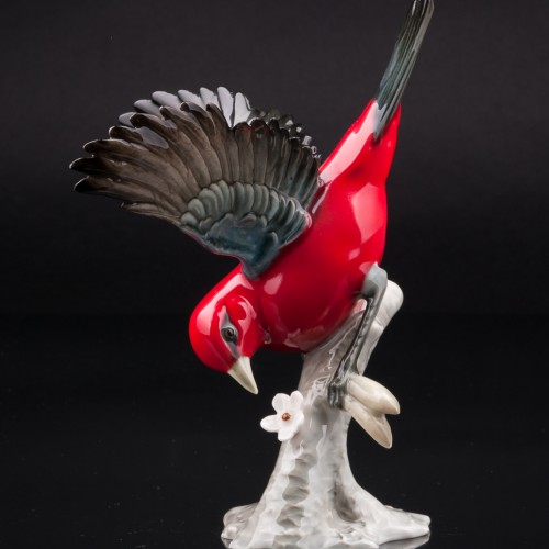 Красно-черная танагра, Hutschenreuther, Германия, 1970 гг